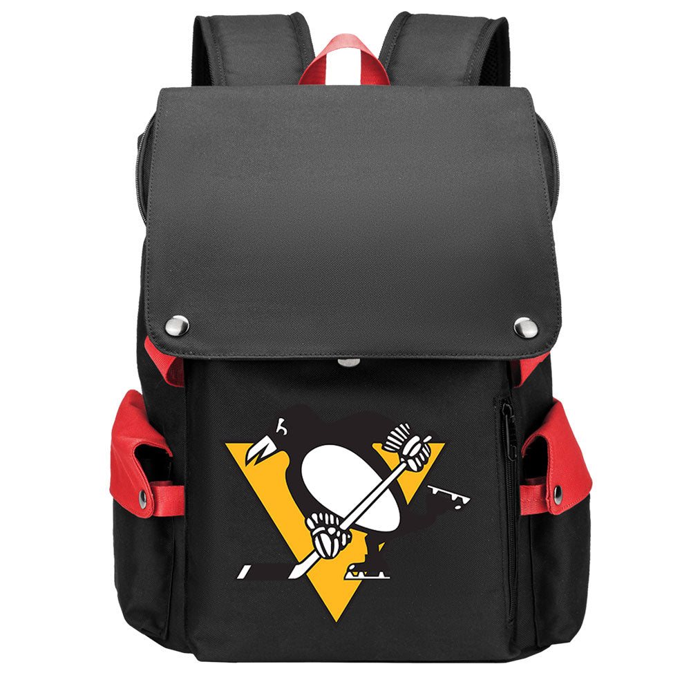 Pittsburgh Penguins Hockey Team School Backpack Oxford Laptop Bag