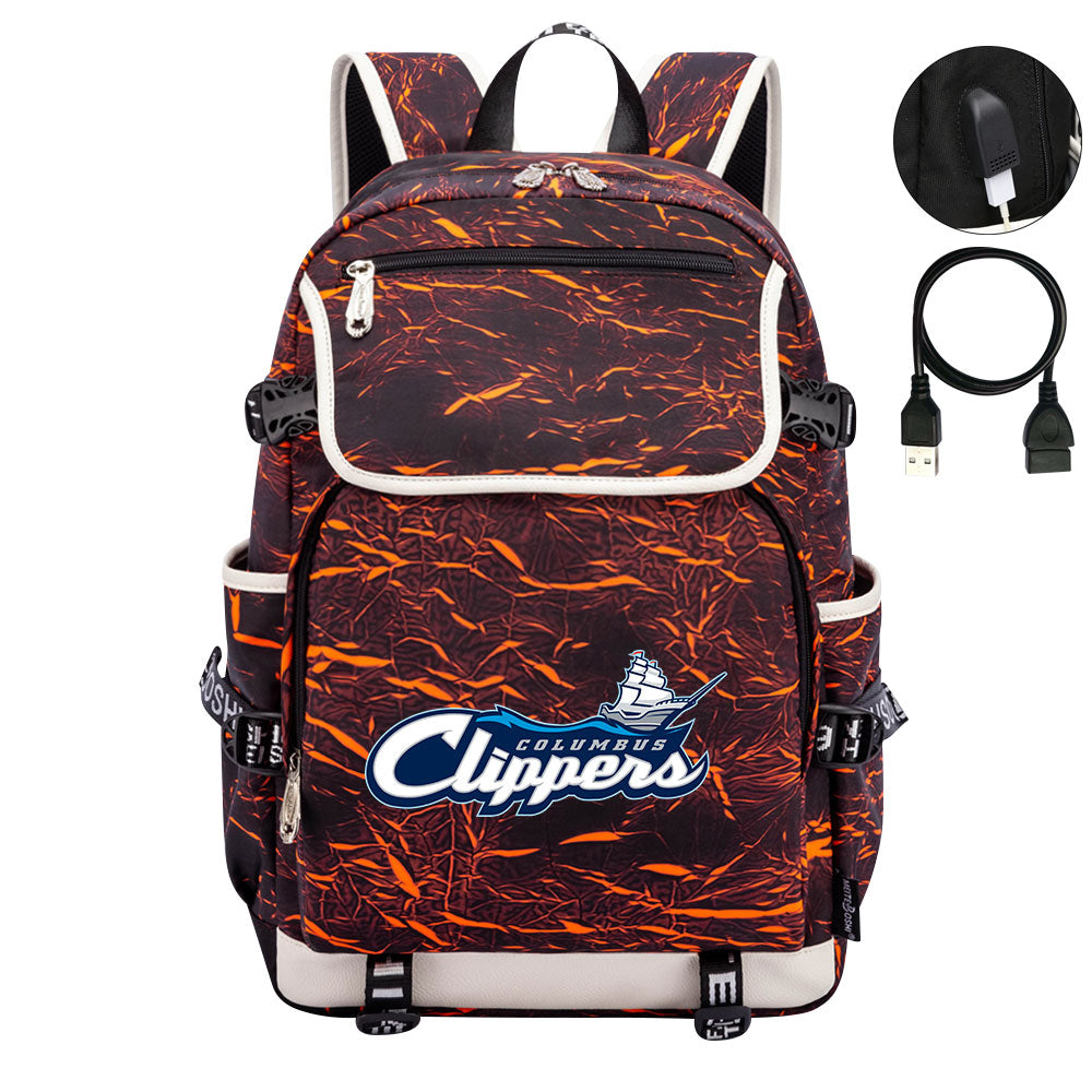 Columbus Clippers Backpack School Notebook Travel Bags