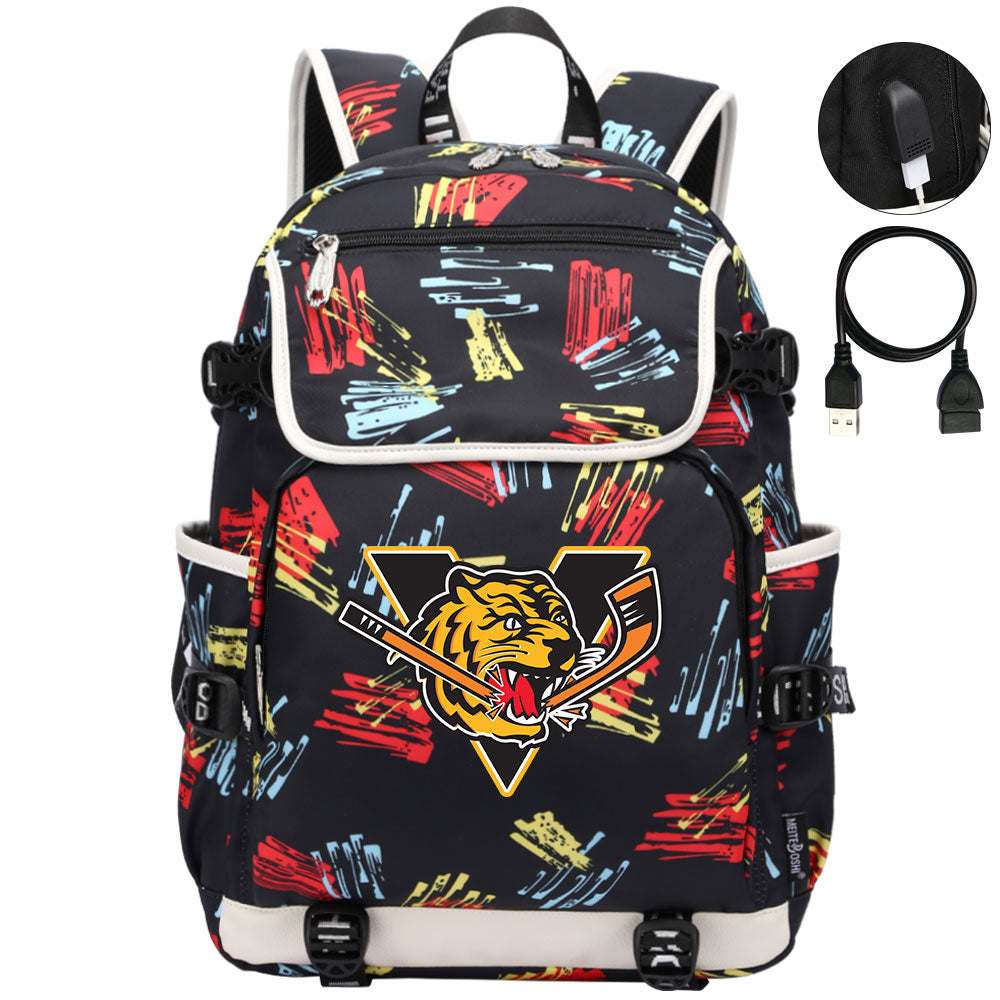 Victoriaville Tigres Hockey Backpack School Notebook Travel Bag