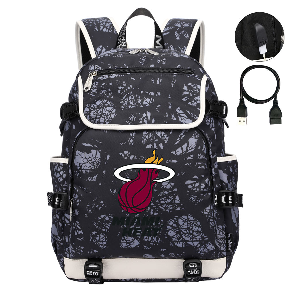 Miami Heat Backpack School Notebook Travel Bags