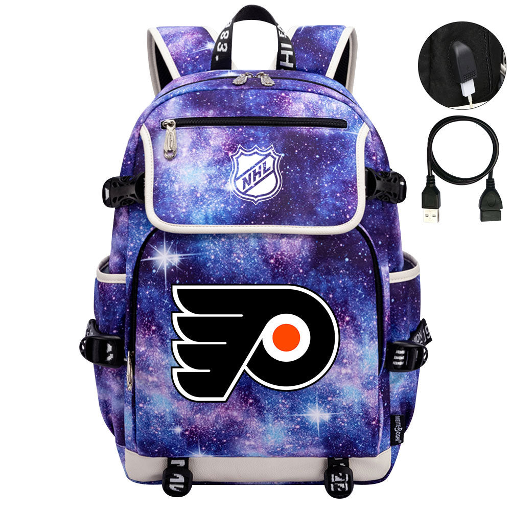 Philadelphia Flyers Hockey League Backpack School Notebook Travel Bag