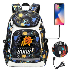 Phoenix Suns Backpack School Notebook Travel Bags With USB