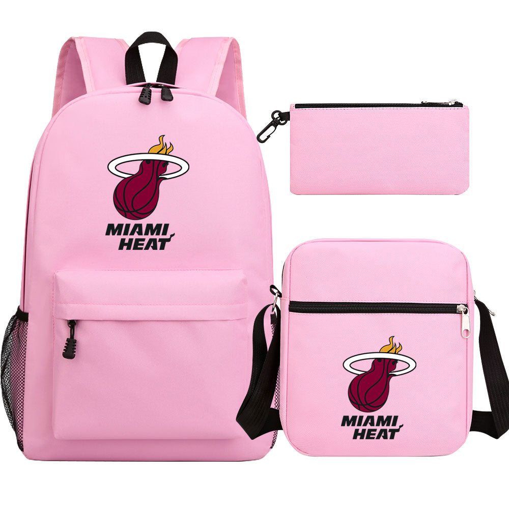 Miami Heat Basketball School Backpack Shoulder Bag Pencil Bags 3pcs Set