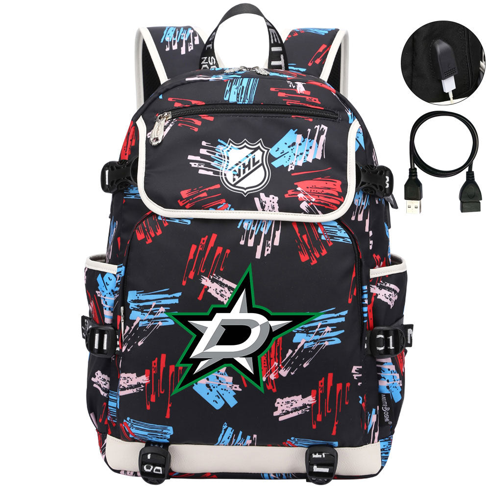 Dallas Stars Hockey League Backpack School Notebook Travel Bag