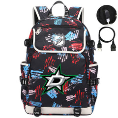 Dallas Stars Hockey League Backpack School Notebook Travel Bag