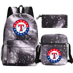 Texas Rangers Baseball School Backpack Shoulder Bag Pencil Bags 3pcs Set
