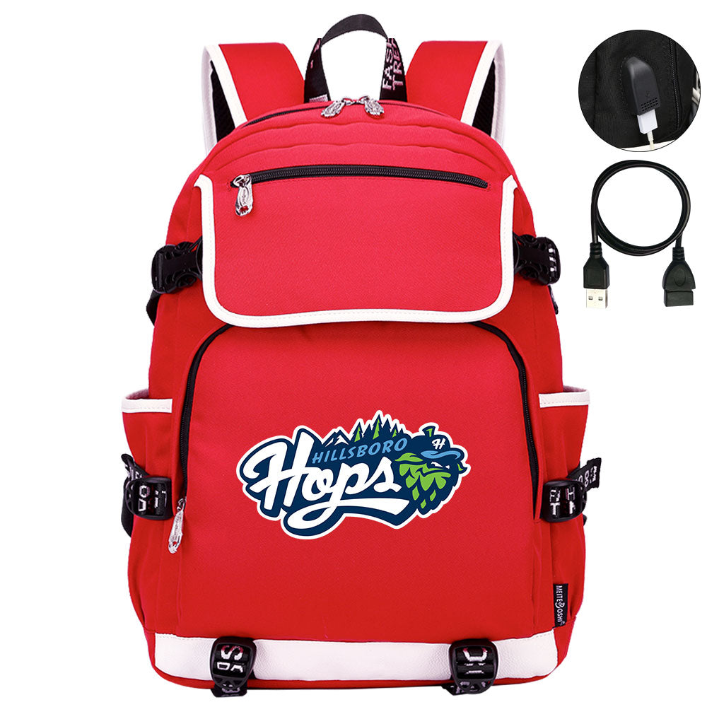 Hillsboro Hops Backpack School Notebook Travel Bags