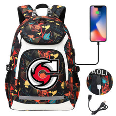 Cincinnati Cyclones Hockey Backpack School Notebook Travel Bags With USB