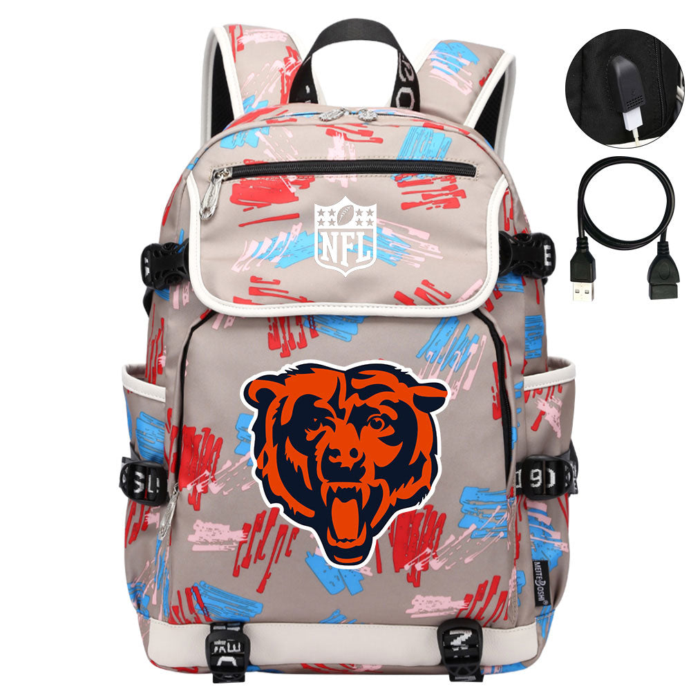Chicago Bears Football Backpack School Notebook Travel Bags