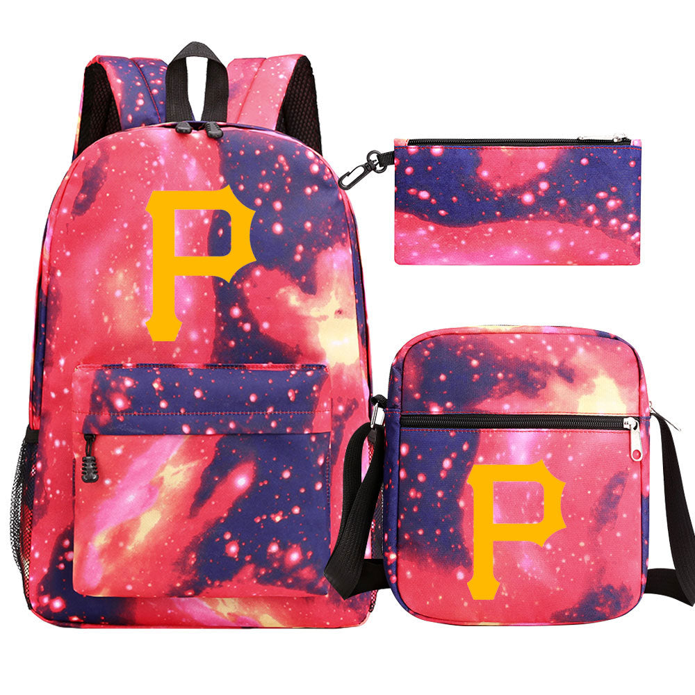 Pittsburgh Pirates Baseball School Backpack Shoulder Bag Pencil Bags 3pcs Set