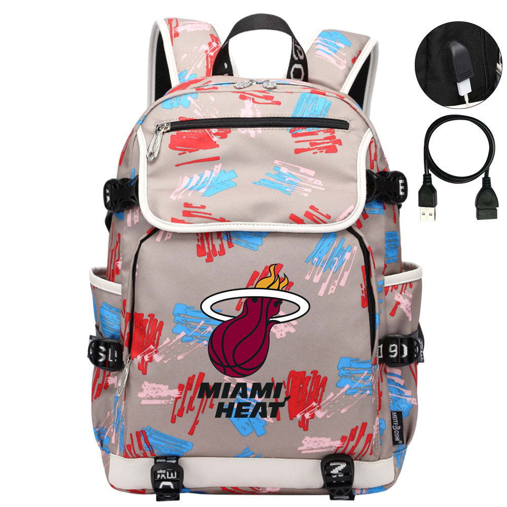 Miami Heat Backpack School Notebook Travel Bags