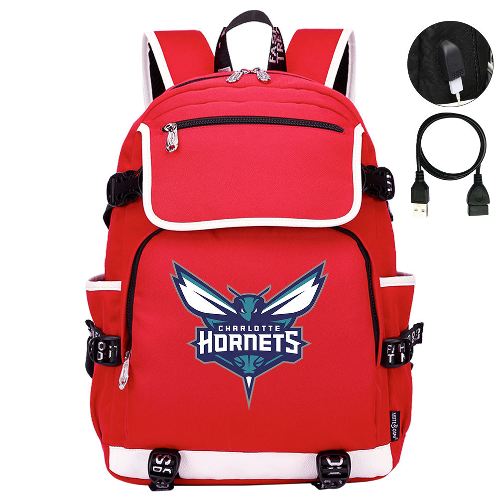 Charlotte Hornets Backpack School Notebook Travel Bags