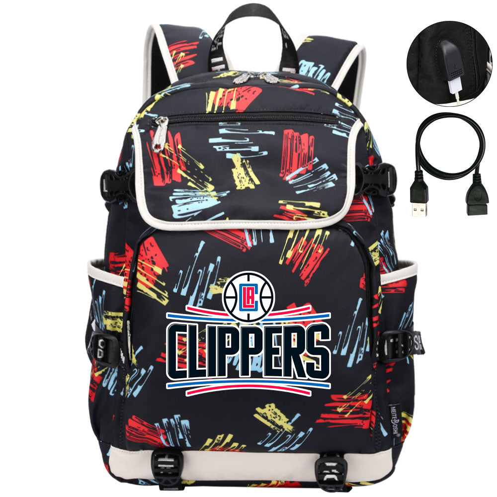 Los Angeles Clippers Backpack School Notebook Travel Bags