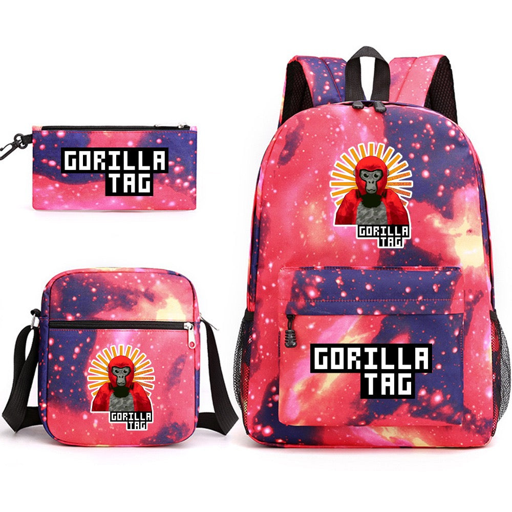 Gorilla Tag School Backpack Shoulder Bag Pencil Bags 3pcs Set