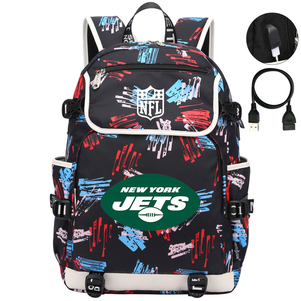 New York Jets Football Rugby Backpack School Notebook Travel Bags