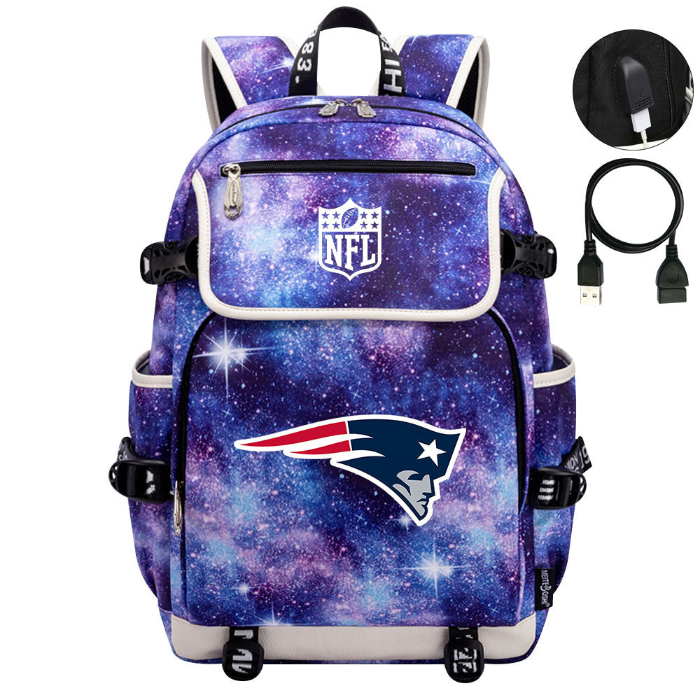 New England Patriots Football Rugby Backpack School Notebook Travel Bags