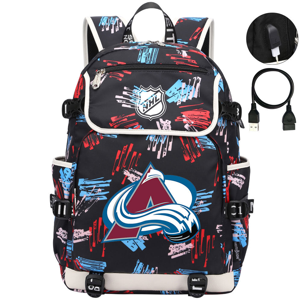 Colorado Avalanche Hockey League Backpack School Notebook Travel Bag