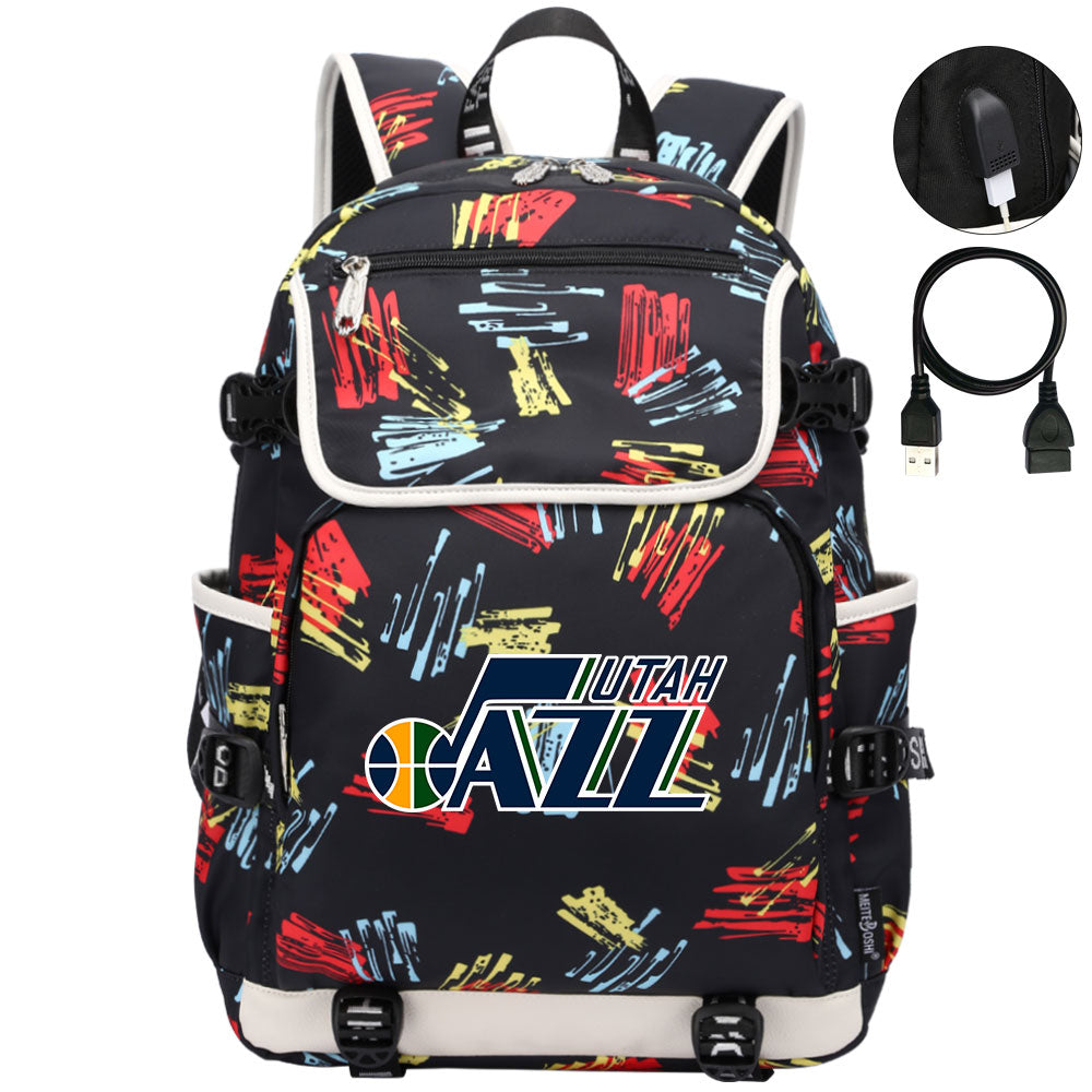 Utah Jazz Backpack School Notebook Travel Bags