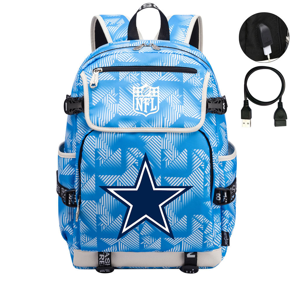 Dallas Cowboys Football Team Rugby Backpack School Notebook Travel Bag
