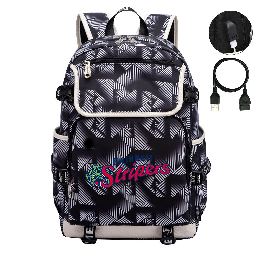 Gwinnett Stripers Backpack School Notebook Travel Bags