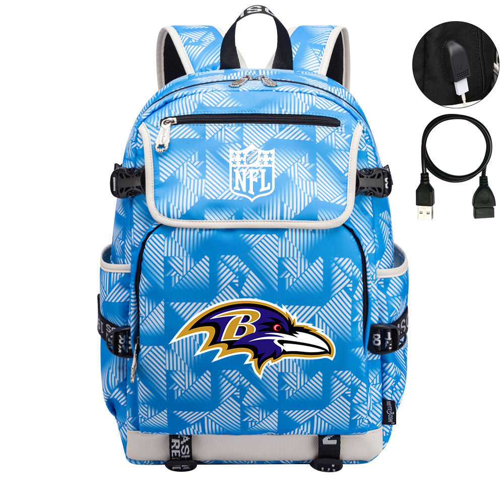 Baltimore Ravens Football Team Rugby Backpack School Notebook Travel Bag