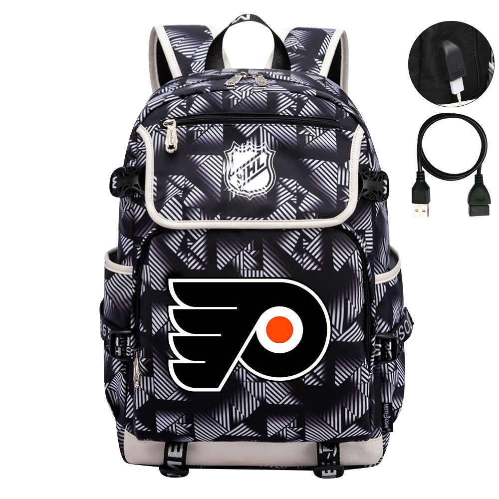 Philadelphia Flyers Hockey League Backpack School Notebook Travel Bag