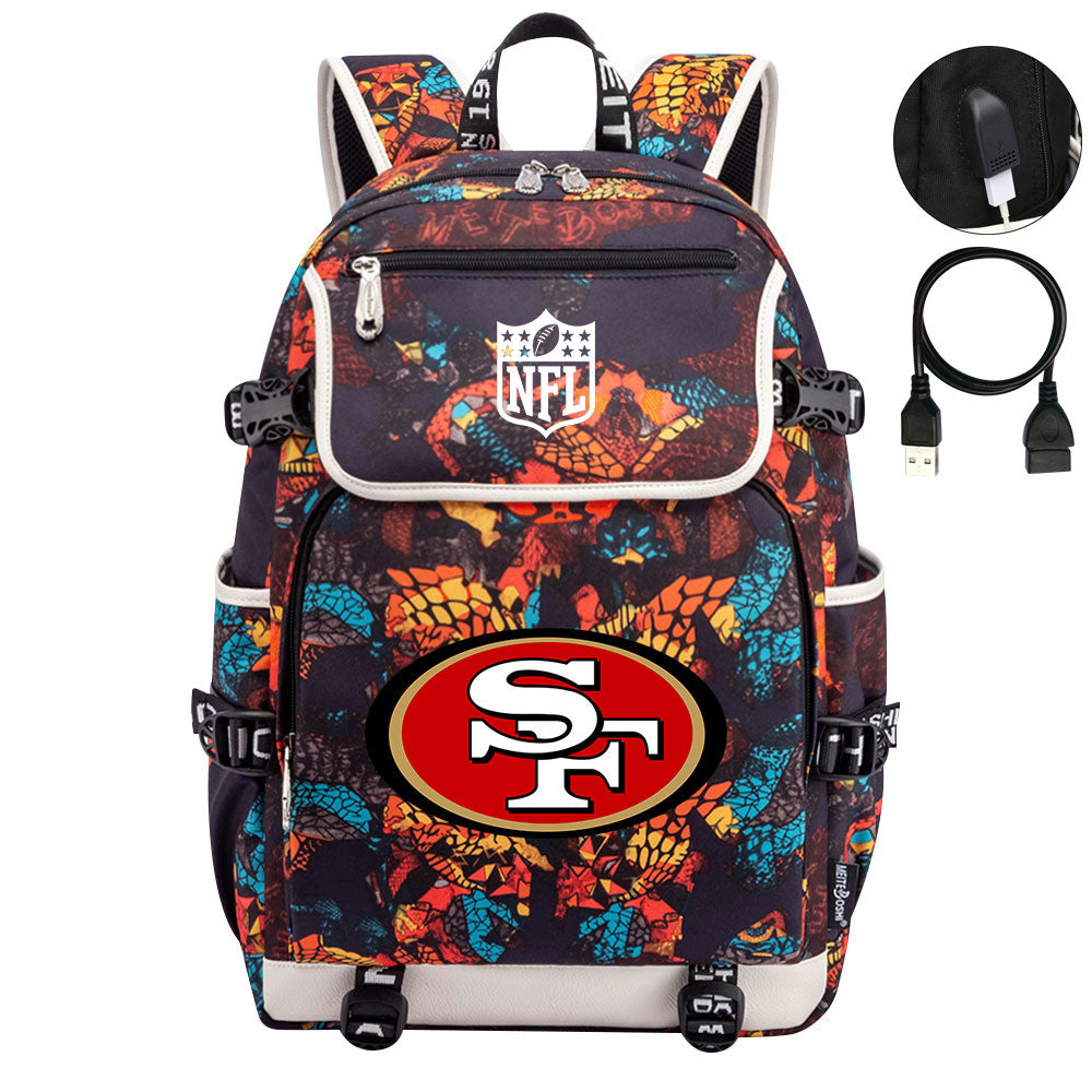 San Francisco 49ers Football Rugby Backpack School Notebook Travel Bags
