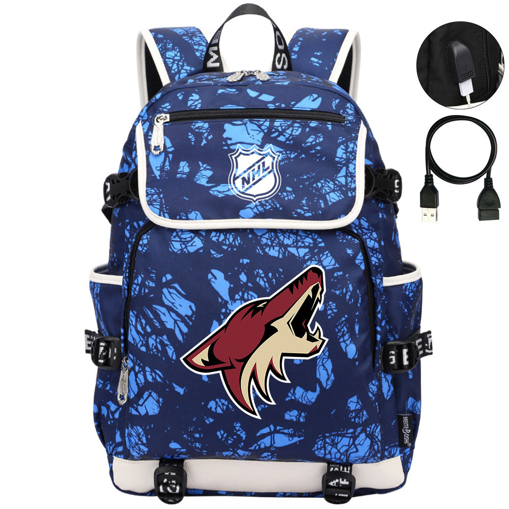 Arizona Coyotes Hockey Team Backpack School Notebook Travel Bags