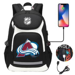 Colorado Avalanche Hockey League Backpack School Notebook Travel Bags With USB