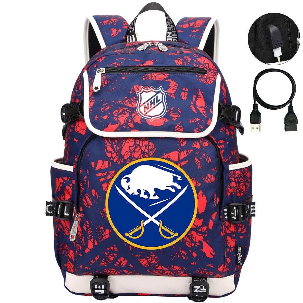 Buffalo Sabres Hockey League Backpack School Notebook Travel Bags