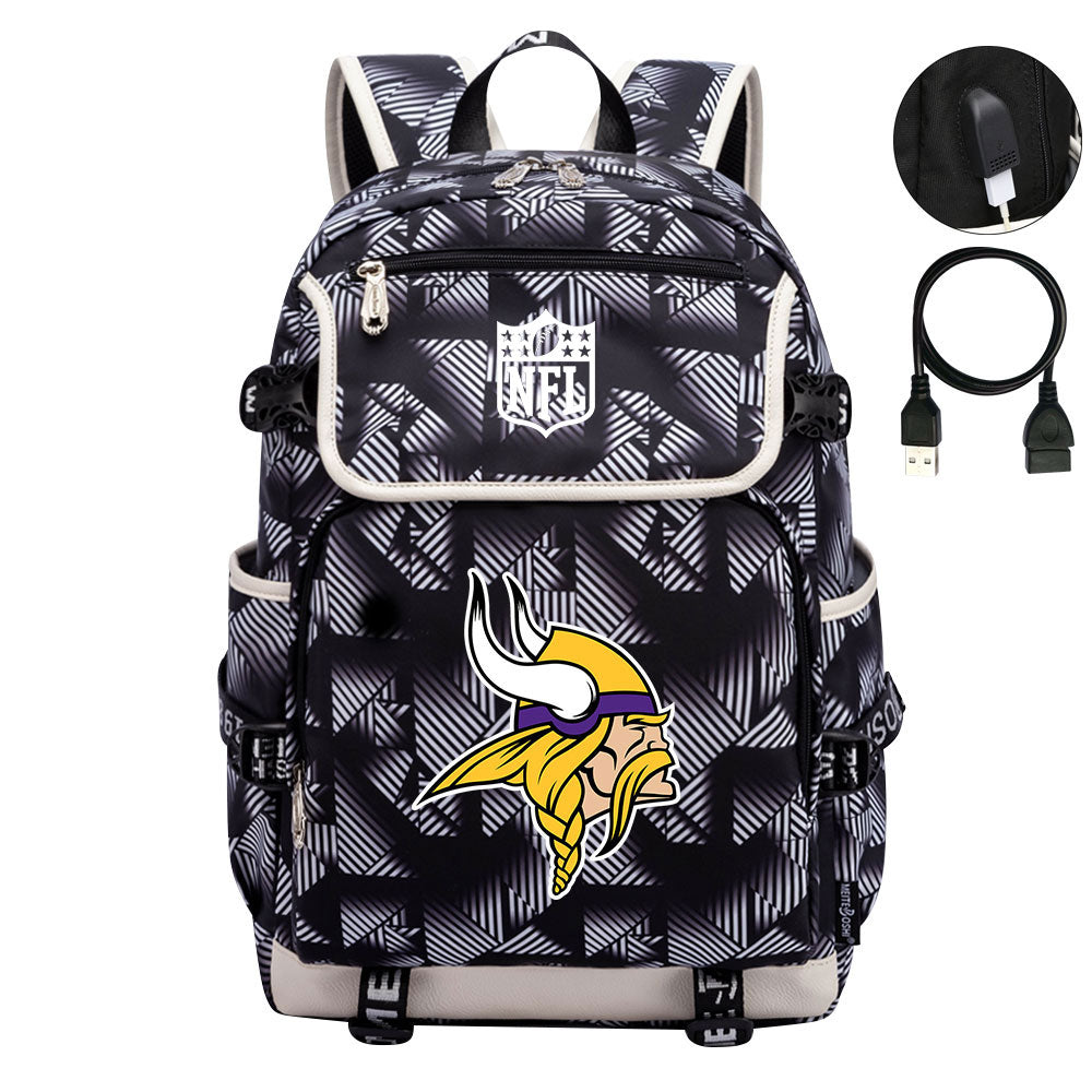 Minnesota Vikings Football Rugby Backpack School Notebook Travel Bags