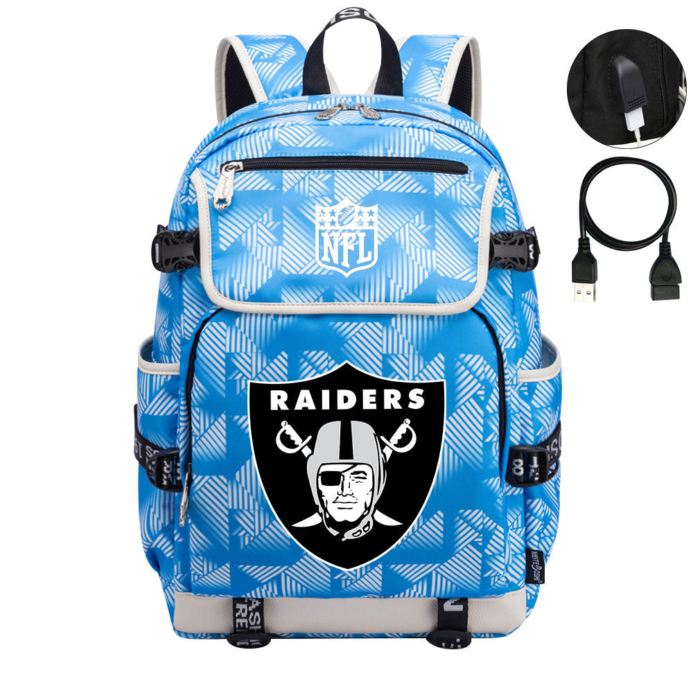 Oakland Raiders Football Rugby Backpack School Notebook Travel Bags