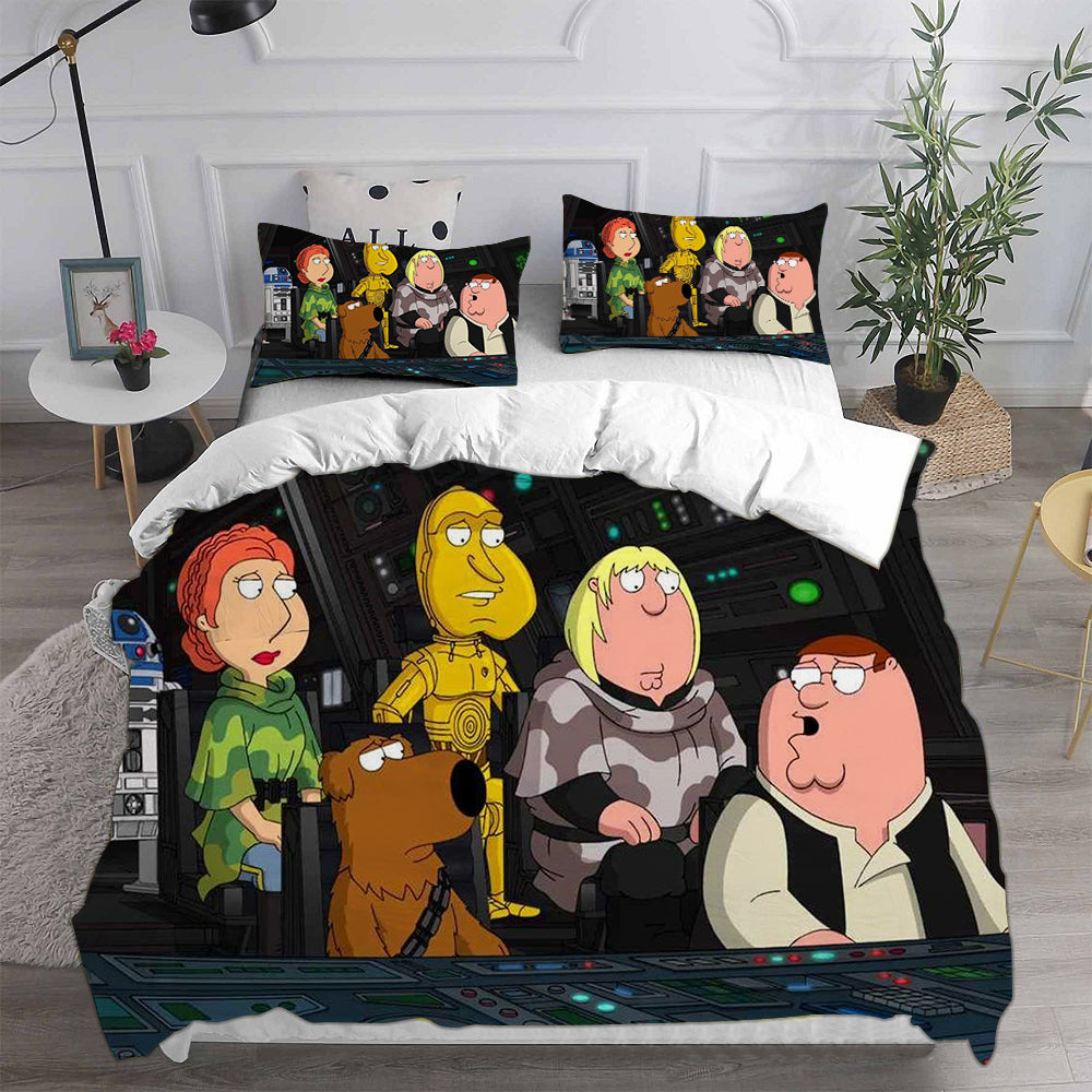 Family Guy Cosplay Bedding Set Duvet Cover Pillowcases Halloween Home Decor
