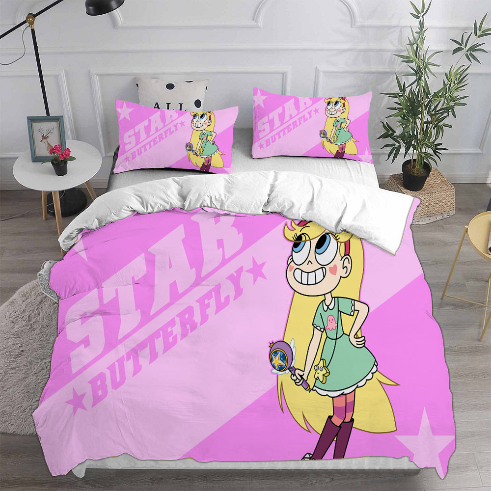 Star vs. the Forces of Evil Cosplay Bedding Set Duvet Cover Pillowcases Halloween Home Decor