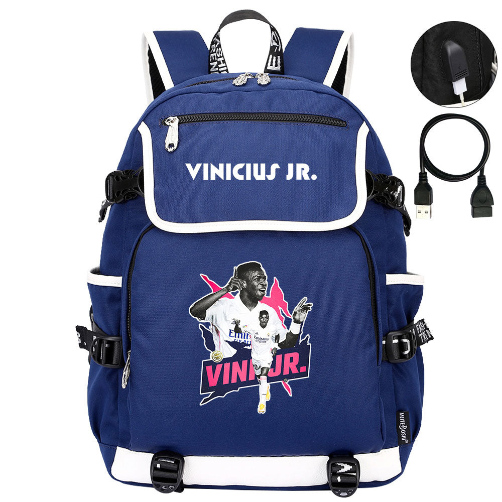 Vinicius Junior FC Backpack School Notebook Travel Bags