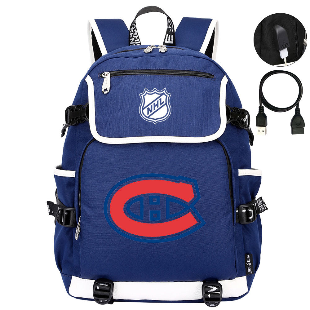 Montreal Canadiens Hockey League Backpack School Notebook Travel Bag