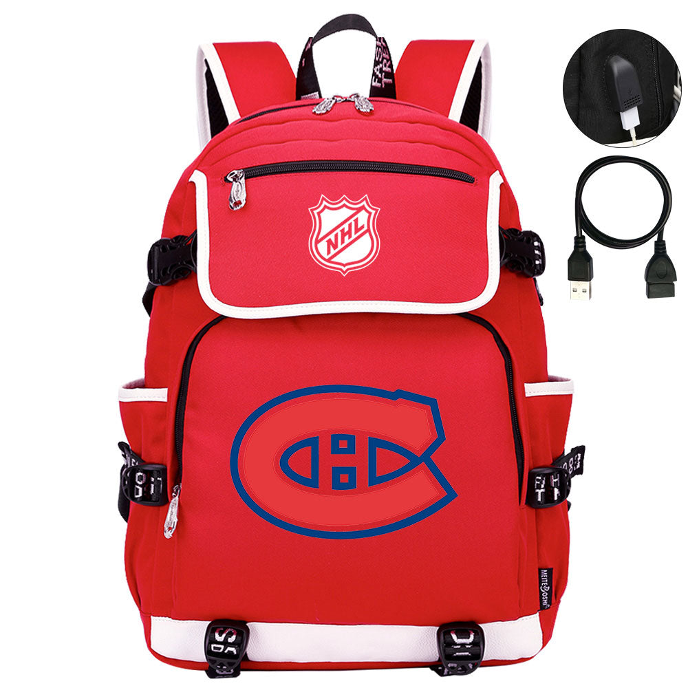 Montreal Canadiens Hockey League Backpack School Notebook Travel Bag
