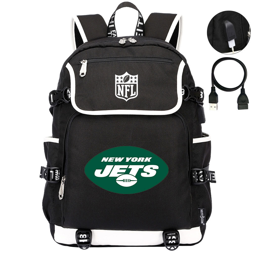 New York Jets Football Rugby Backpack School Notebook Travel Bags