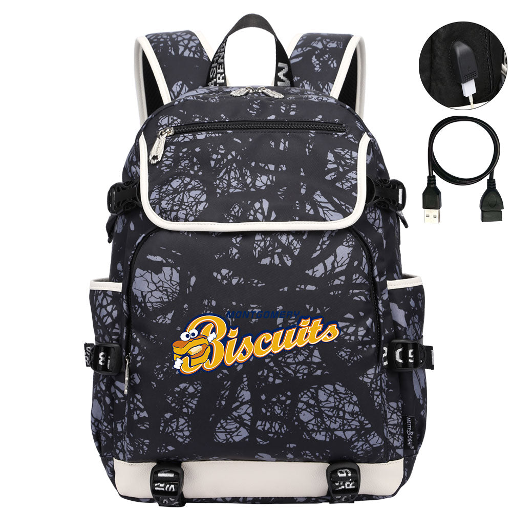 Montgomery Biscuits Backpack School Notebook Travel Bags