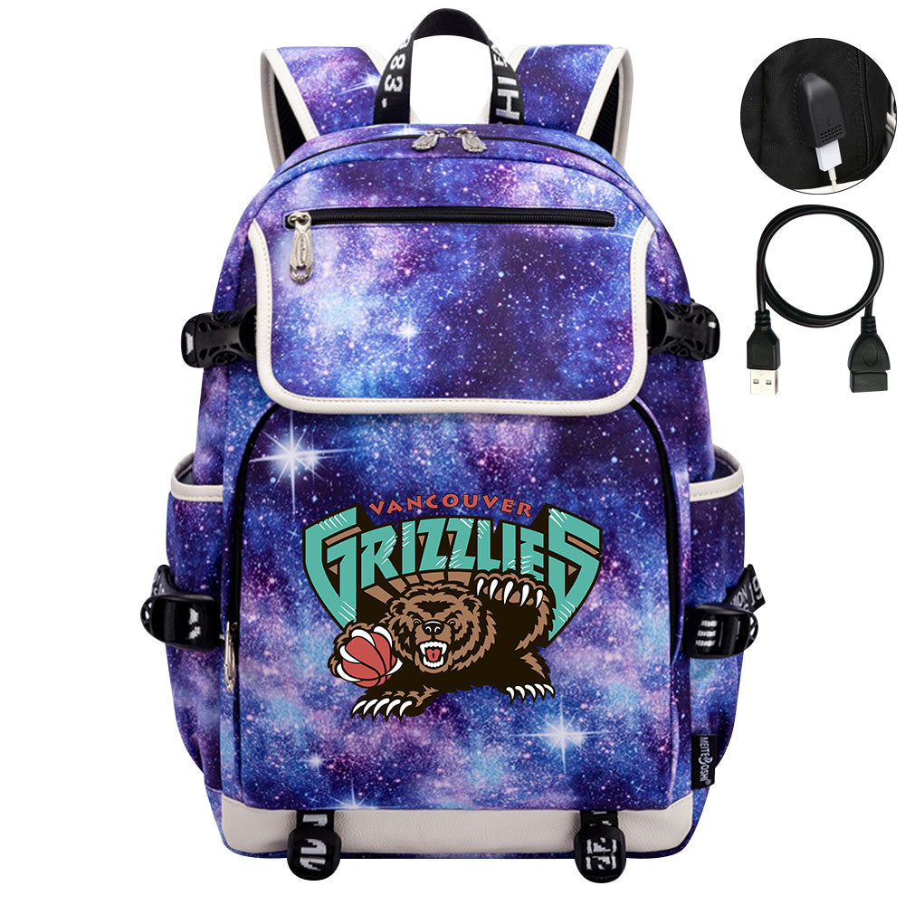 Vancouver Grizzlies Backpack School Notebook Travel Bags
