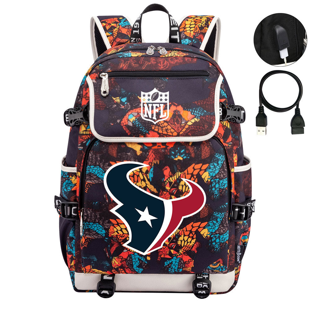 Houston Texans  Football Team Rugby Backpack School Notebook Travel Bag