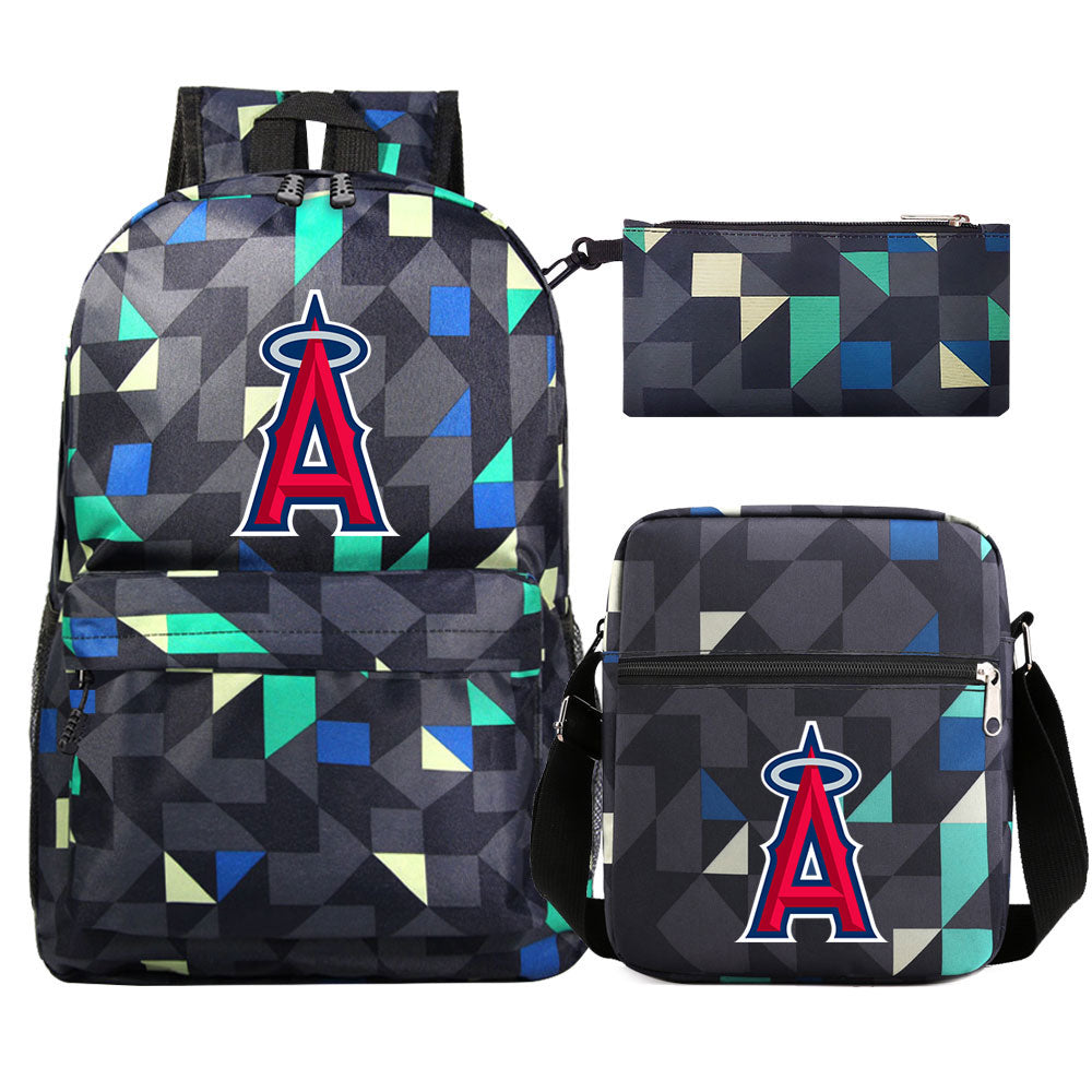 Los Angeles Angels Baseball School Backpack Shoulder Bag Pencil Bags 3pcs Set