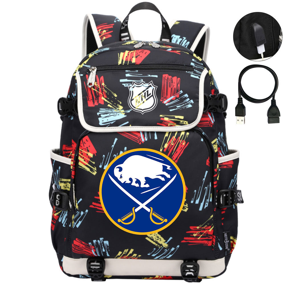 Buffalo Sabres Hockey League Backpack School Notebook Travel Bags