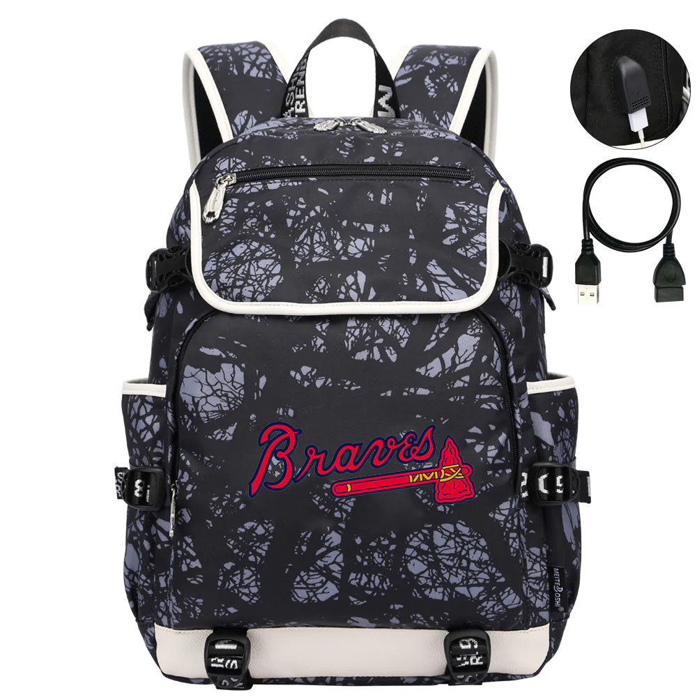 Atlanta Braves Backpack School Notebook Travel Bags