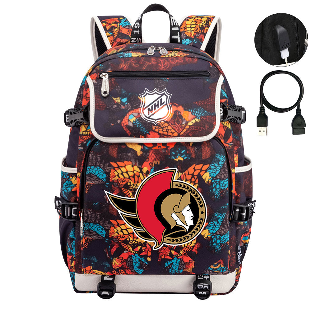 Ottawa Senators Hockey League Backpack School Notebook Travel Bags