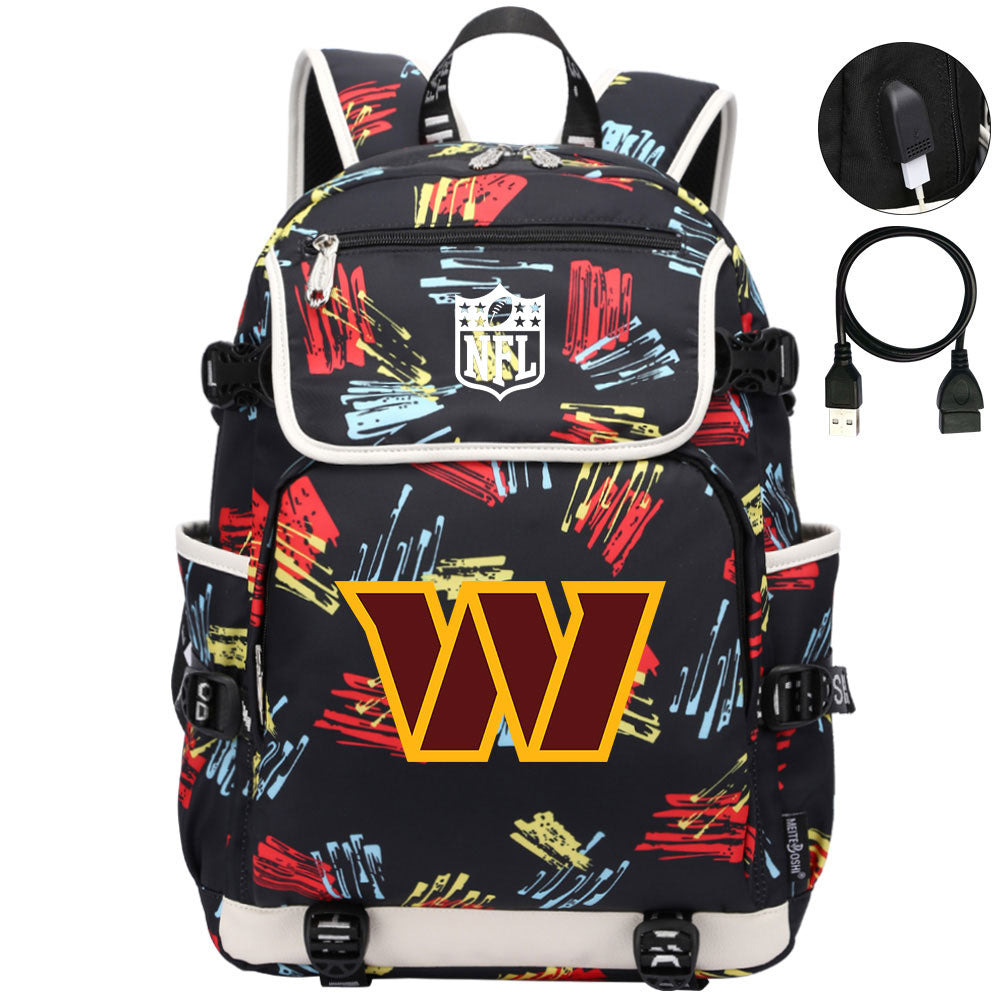 Washington Commanders Football Rugby Backpack School Notebook Travel Bags