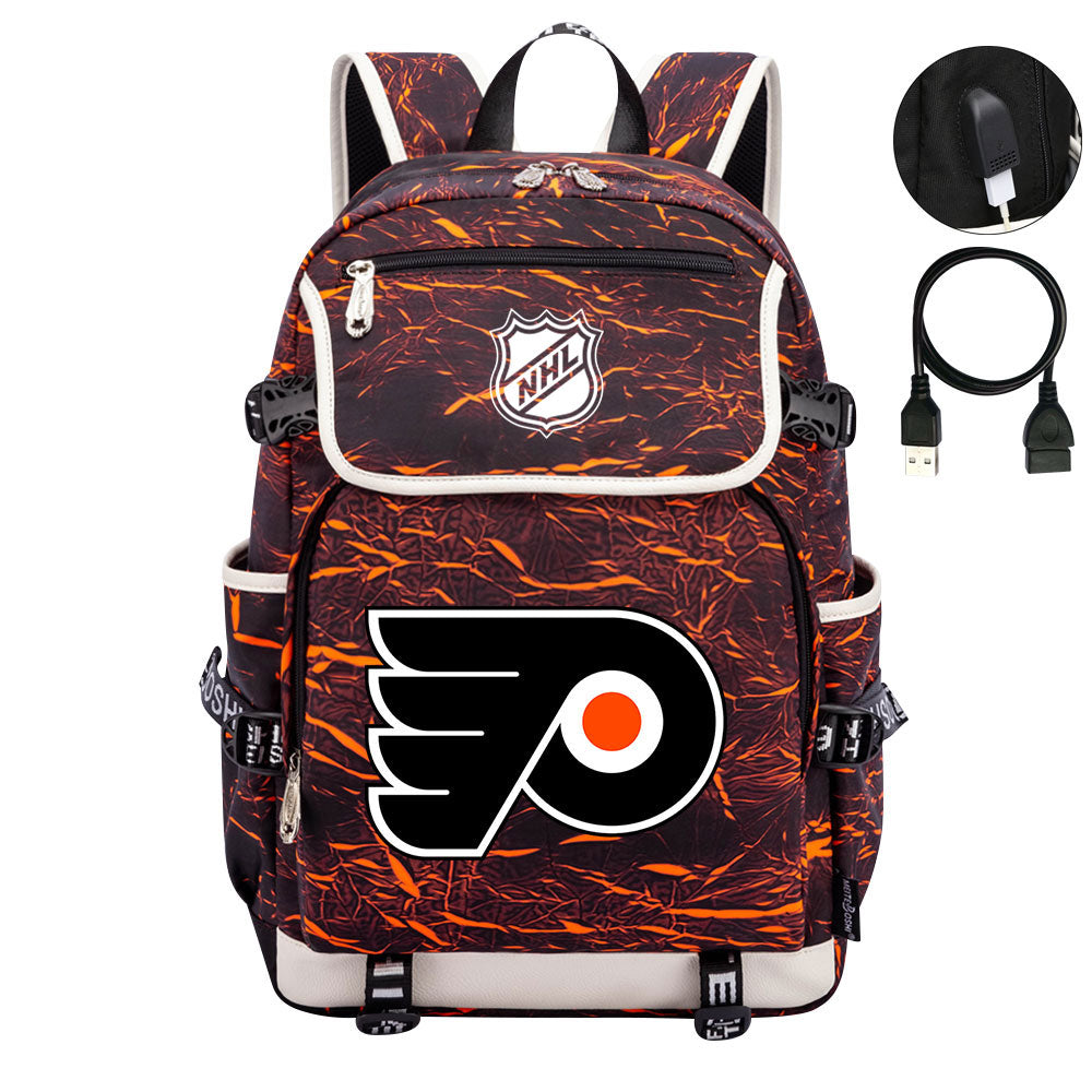 Philadelphia Flyers Hockey League Backpack School Notebook Travel Bag