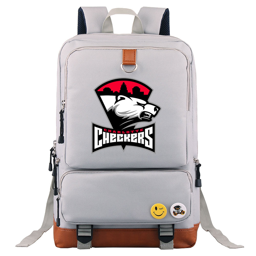 Charlotte Checkers Hockey Team Proof Backpack NoteBook Laptop School Bag