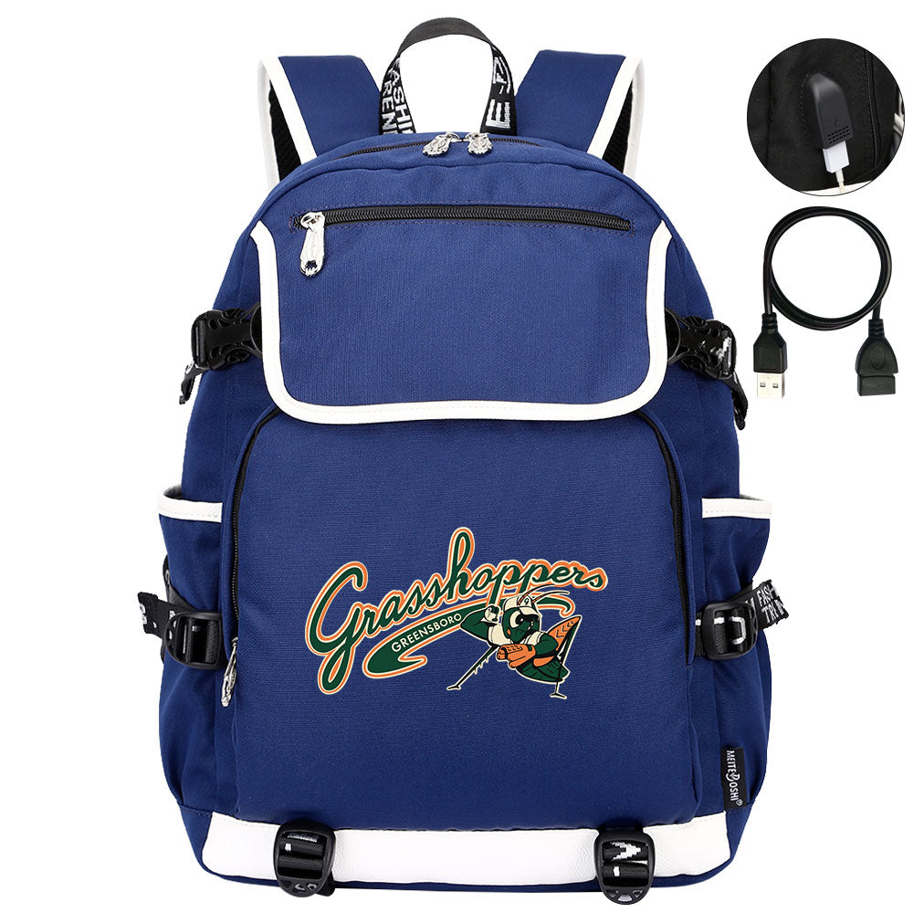 Greensboro Grasshoppers Backpack School Notebook Travel Bags