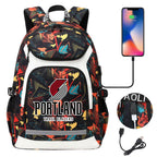Portland Trail Blazers Backpack School Notebook Travel Bags With USB